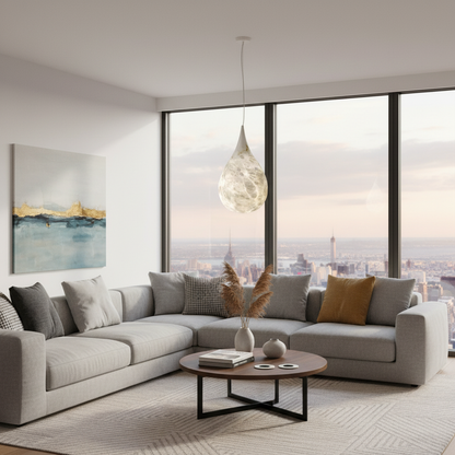 Alabaster-Regentropfen | Pendelleuchte