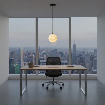 Alabaster Globe | Pendelleuchte für Esszimmer und Wohnzimmer