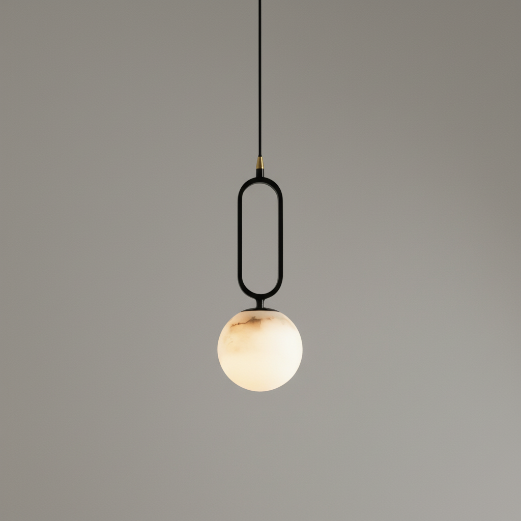 Alabaster Oval Ring Pendelleuchte | Moderne Esszimmerlampe