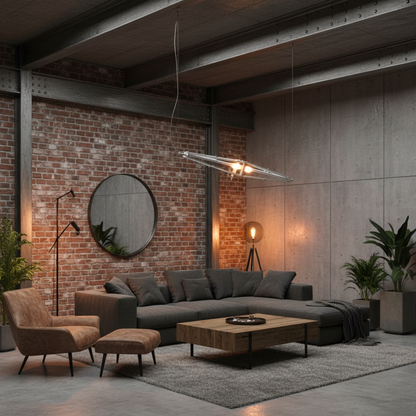 Arco | Moderne Pendelleuchte aus Glas und Edelstahl