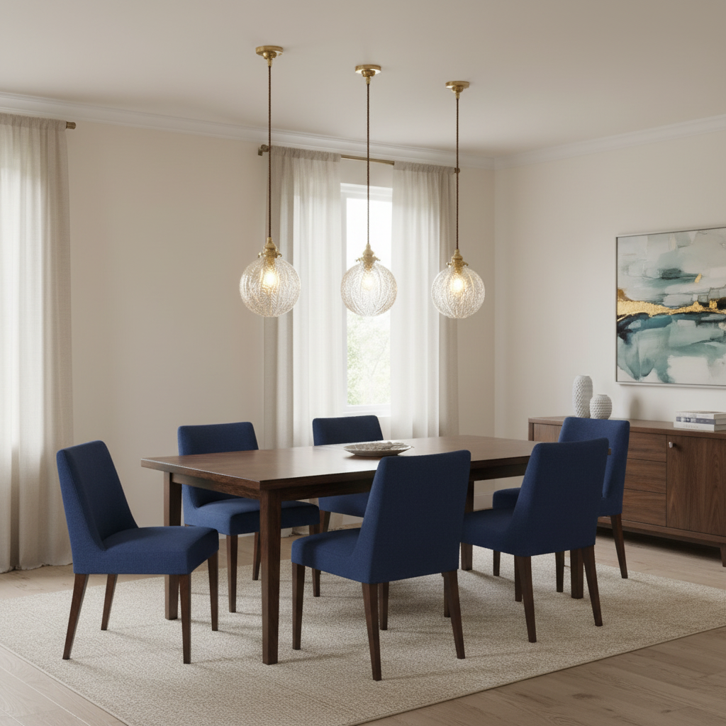 Elowyn | Pendelleuchte mit Federstruktur aus Glas