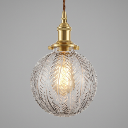 Elowyn | Pendelleuchte mit Federstruktur aus Glas