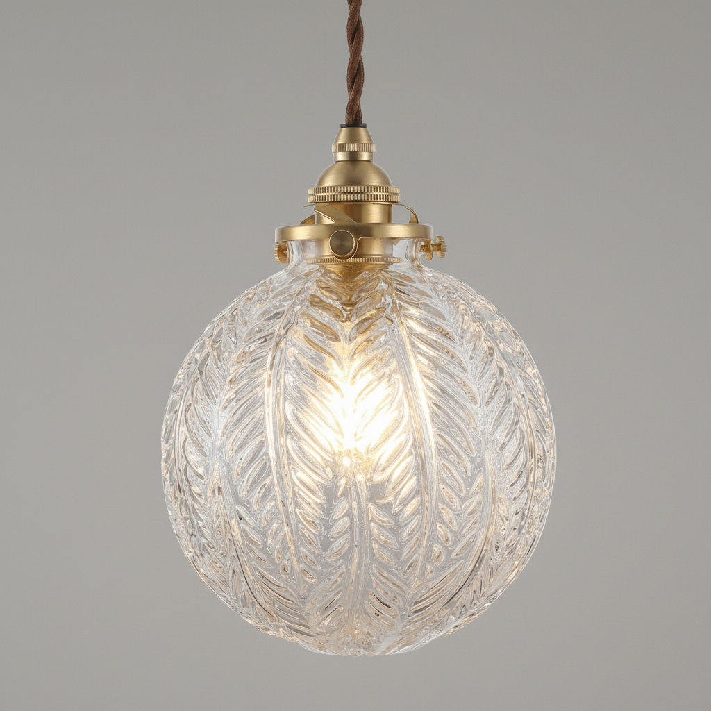 Elowyn | Pendelleuchte mit Federstruktur aus Glas